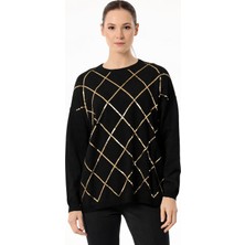 Tığ TNK.21756.1PAYETLİ Baklava Desenli Triko Bluz #11-25#