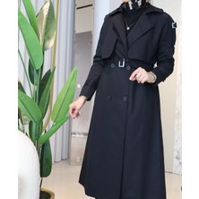 Çınar Özkan 2260 Omzu Apoletli Çift Düğmeli Beli Kemerli Trenç #10-25#