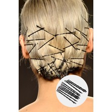 Gampus Kadın Siyah Tel Firkete Saç Tokası 32 Adet Esneme Yapmaz Kaliteli Kalın Tel Toka 32LI