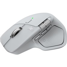 Logitech Mx Master 4 Dokunsal Geri Bildirim Özellikli 8000 Dpı Optik Sensörlü Sessiz Kablosuz Bluetooth Mouse, Açık Gri