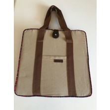 Feyza Design Kahverengi Saplı Ekose Desenli Konforlu Köpek Seyahat Yatağı