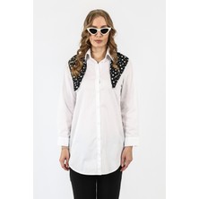 By Özlem Yazan Rahat Kesim Basic Uzun Kadın Gömlek