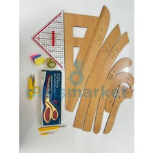 Dm Dikişmarket Dikiş Başlangıç Seti Rigalı Set (7li Riga /modelist Gönyesi / Siyah-Beyaz Ip/çizgi Sabun/ Çıt Makas/ Mezura/ Küçük, Büyük Ilik Açıcı/ Toplu Iğne/ Altın Makas)