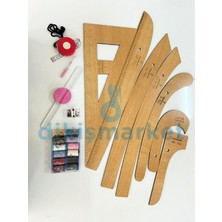 Dm Dikişmarket Dikiş Başlangıç Seti Rigalı Set (7li Riga  /12li mini ipler ip/ Mezura/ Küçük ilik Açıcı/ Toplu iğne/ iğnedanlık)