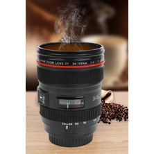 Gampus Şık Tasarım Büyük Boy Termos Fotoğraf Makinesi Objektif Lens Görünümlü Isı Yatılımlı Çelik Termos