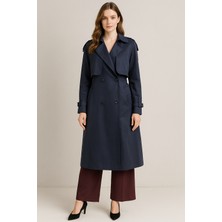 Çınar Özkan 2260 Omzu Apoletli Çift Düğmeli Beli Kemerli Trenç #10-25#