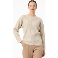 Tığ TNK.21779.1TAŞ Baskılı Fitilli Triko Tunik #11-25#