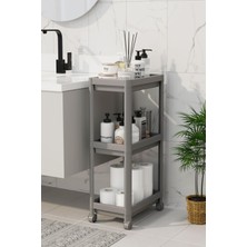 Mutfak Köşesi Peggy 3 Katlı Tekerlekli Raf Ünitesi Banyo Mutfak Düzenleyici Raf Modern Depolama Raf