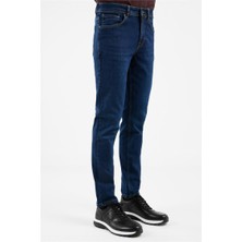İmza Lacivert Gabardin 5 Cep Düz Paça Casual Slim Fit Pamuklu Denim Pantolon 1023255160