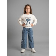 İncilay Kids Kız Çocuk Yazılı Kurdeleli Alt Üst Takım