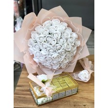 Masalsı Concept 41 Güllü Kız Isteme Çiçeği ve 80 Madlen Çikolatalı Isteme Seti