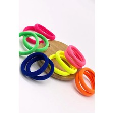 Gampus 15 Adet Neon Renkler Lastik Toka Havlu Toka Esnemez Sert Lastik Kaliteli Renkli Lastik Toka