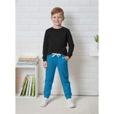 Buufuu Beli Lastikli Çift  Cepli Düz Çocuk Unisex Eşofman Altı