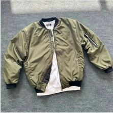 Meecy Unisex Bomber Yelek Hırka Ceket Haki