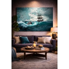 Dalgalı Denizde Korsan Gemisi Kanvas Tablo