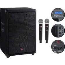 Lastvoice LPS-10MA Mikrofonlu Portatif Ahşap Kabin Hoparlör 10 Inç 600W