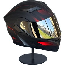 Scharf 902 Çene Açılır Motosiklet Kaskı – Güneş Gözlüklü (Silver Vizörlü)Mx1 Red