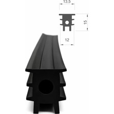 MAKPLASTİK FİTİL PROFİL 1 No Derz Fitili 12 mm Siyah 6 Metre