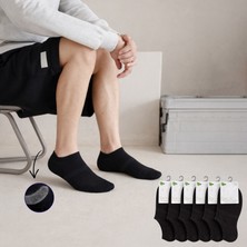 Kral Socks Erkek Snikers (6 Çift) Bambu Dikişsiz Hassas Dokuma Terletmez Bambu Çorap