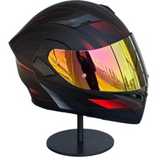 Scharf 902 Çene Açılır Motosiklet Kaskı – Güneş Gözlüklü (Rosepink Vizörlü)Mx1 Red