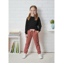 Buufuu Beli Lastikli Çift  Cepli Düz Çocuk Unisex Eşofman Altı