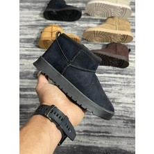 Zubiy Kız Çocuk Bebek Siyah Ultra Mini Süet Bot Içi Kürklü Kışlık Taban Ug Bot