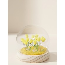 Skygo Ev Dekorasyon Dekoratif Lale Çiçek Gece Lambası LED Işıklı Kristal Taşlı