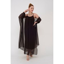 Eren Style Askılı Ipek Elbise & Kap 2'li Takım