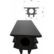 MAKPLASTİK FİTİL PROFİL 9 No Derz Fitili 24 mm Siyah 6 Metre