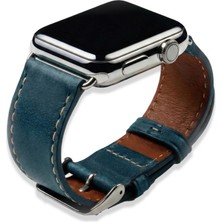 Contact Türkiye Apple Watch Uyumlu Crazy Horse Deri Kordon - Hakiki Full Grain Dana Derisi - Paslanmaz Çelik Adaptör - 38/40/41 - 42/44/45 mm