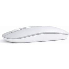 Sneezy Profesyonel Kablosuz Mouse Bluetooth Dongle Destekli Şarjlı Batarya Sessiz ve Ergonomik Tasarım - Gümüş