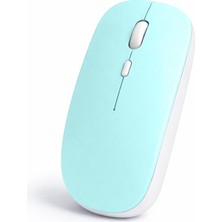 Sneezy Minimal Tasarımlı Kablosuz Mouse Bluetooth Bağlantı Şarjlı USB Dongle Destekli Hafif ve Şık - Turkuaz