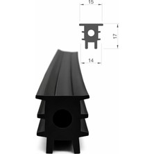 MAKPLASTİK FİTİL PROFİL 2 No Derz Fitili 14 mm Siyah 6 Metre