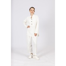 By Özlem Yazan Modal Kumaş V Yaka Oversize Kadın Sweatshirt