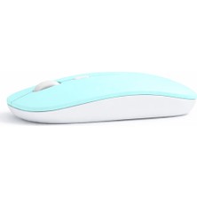 Sneezy Profesyonel Kablosuz Mouse Bluetooth Dongle Destekli Şarjlı Batarya Sessiz ve Ergonomik Tasarım - Turkuaz