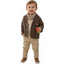 Butik Erkek Bebek - Çocuk Blazer Ceketli 4'lü Takım Özel Gün Takımı %100 Pamuklu