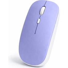 Sneezy Minimal Tasarımlı Kablosuz Mouse Bluetooth Bağlantı Şarjlı USB Dongle Destekli Hafif ve Şık - Lavant