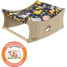 Feyza Design Isme Özel Ahşap Kedi Salıncağı ve Sallanan Yatak Hediye