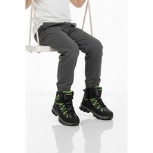 Ruffon Siyah Gri Polarlı Kaymaz Unisex Çocuk Outdoor Bot 2301 F