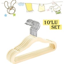 PremiumPort 10'lu Kadife Bebek Askısı, Kaymaz ve Iz Bırakmaz, Çocuklar Için Rahat Kullanım