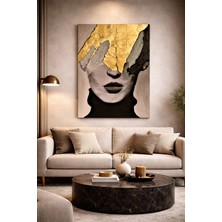 Dekoratif Altın Varak Kadın Kanvas Tablo