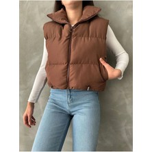 Meecy Kadın Kısa Crop Şişme Yelek