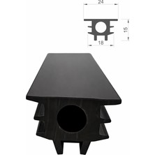 MAKPLASTİK FİTİL PROFİL 4 No Derz Fitili 18 mm Siyah 6 Metre