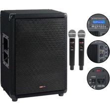 Lastvoice LPS-15MA Mikrofonlu Portatif Ahşap Kabin Hoparlör 15 Inç 1000W
