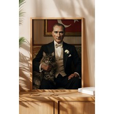 Huhuli Mustafa Kemal Ataturk Baskili Ahsap Cerceveli Tablo HUHU505