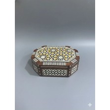 Eski Yeni Antik Sedef Kaplama Kutu Sarı