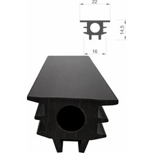 MAKPLASTİK FİTİL PROFİL 3 No Derz Fitili 16 mm Siyah 6 Metre