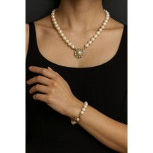 Eski Yeni Antik Inci Bileklik ve Kolye Takımı