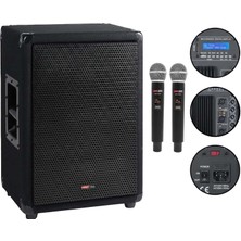 Lastvoice LPS-12MA Mikrofonlu Portatif Ahşap Kabin Hoparlör 12 Inç 800W