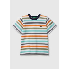 United Colors Of Benetton Erkek Çocuk Çizgili Tshirt 6/14 Yaş 10MW